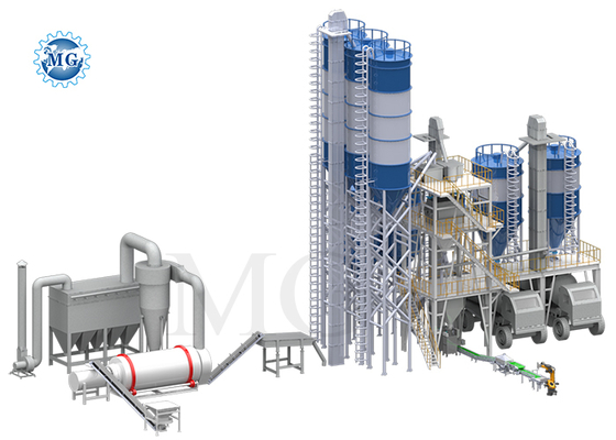 10-50 T/H 드라이 모르타르 플랜트, 8000*8000*8000mm 크기, 벽 퍼티 및 타일 접착제용 3-5분/배치 혼합 시간