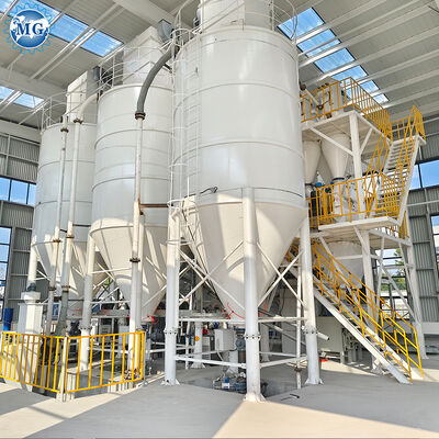 10-30 T/H 용량 PLC 제어 시스템 및 트윈 샤프트 믹서를 갖춘 자동 타워형 건식 모르타르 생산 라인