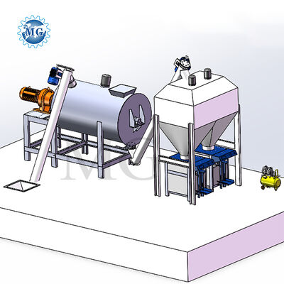 Small Area Occupied 25m3 20kw Dry Mix Powder Mortar Mixing Plant Skim Coat Gypsum Mixer Tile Adhesive Glue Grout Production Line